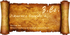 Zuberecz Csanád névjegykártya